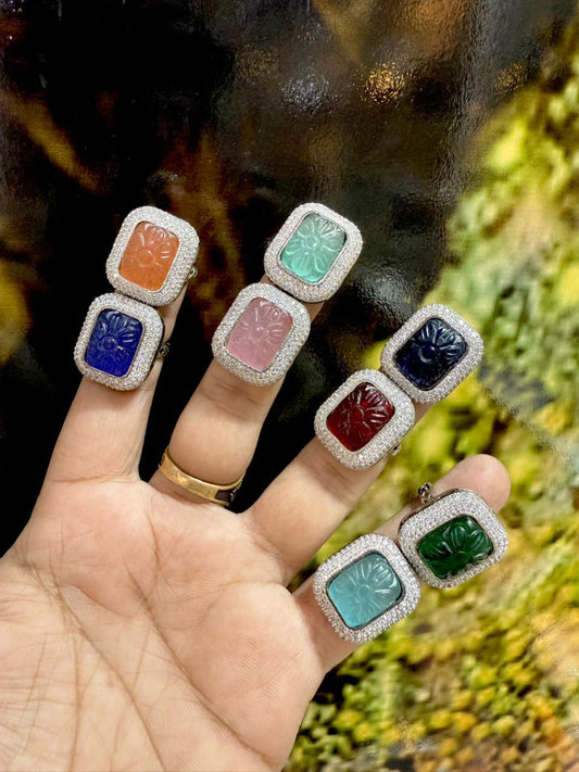 Ethereal Gold-Toned Filigree Rings with Marquise Accents