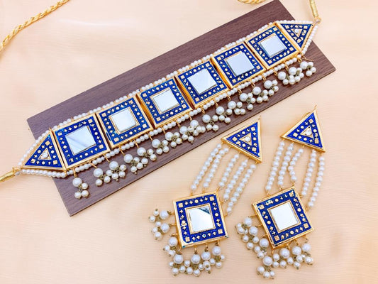 Royal Mirror Pearl Choker Set – Premium Ethnic Jewellery