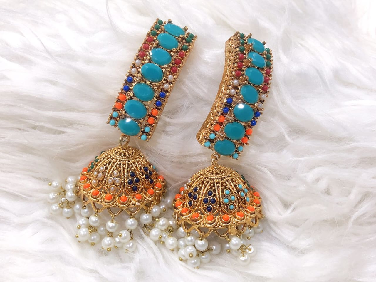 Royal Pearl Jhumka Earrings – Ethnic Jewellery