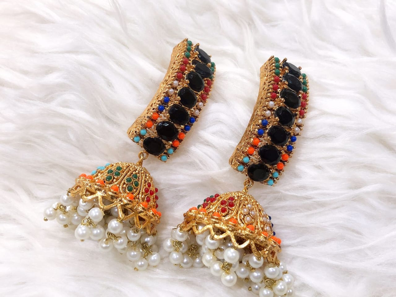 Royal Pearl Jhumka Earrings – Ethnic Jewellery