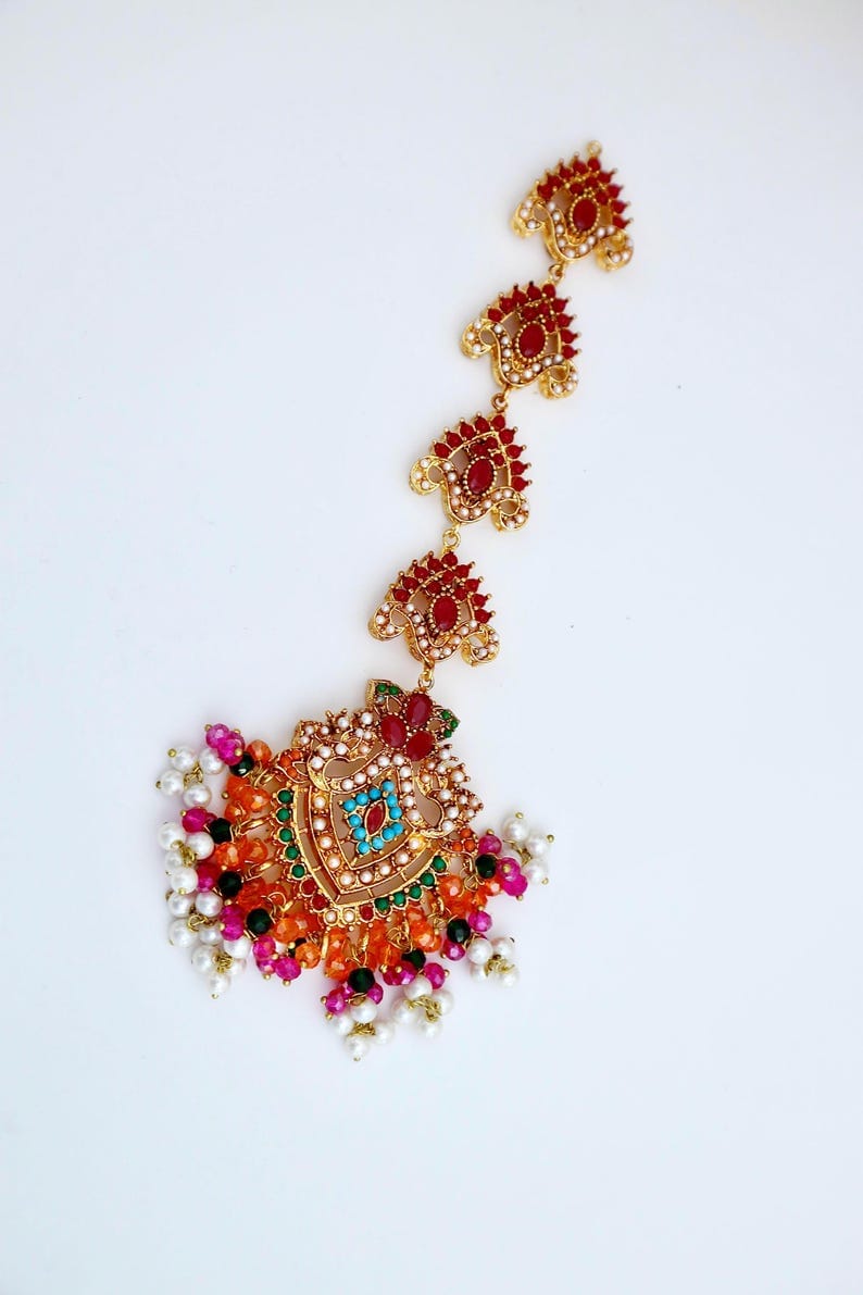 Royal Pearl Tikka & Jhumka Set – Elegant Ethnic Jewellery