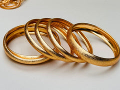Luxury Frosted Matte Bangles – Textured Metallic Stacking