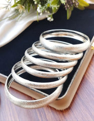 Luxury Frosted Matte Bangles – Textured Metallic Stacking