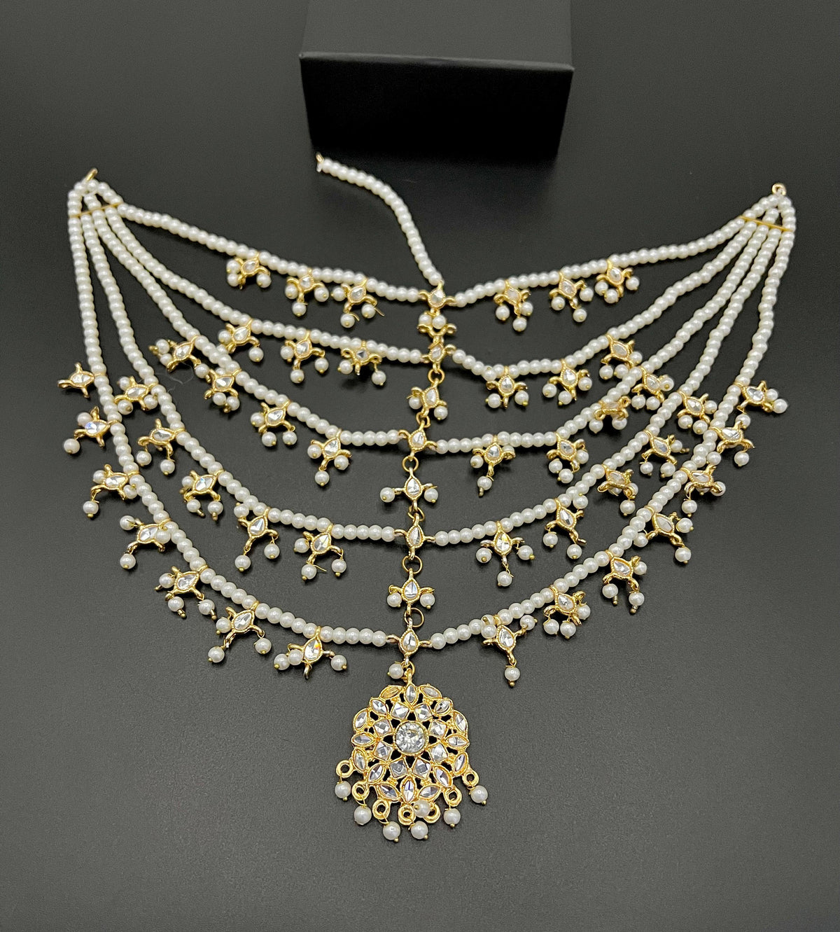 Majestic Multi-Strand Pearl & Crystal Kundan Necklace - Royal Bridal Choker