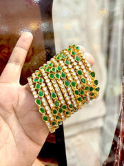 Royal Kundan & Polki Meenakari Bangles (Set of 12)
