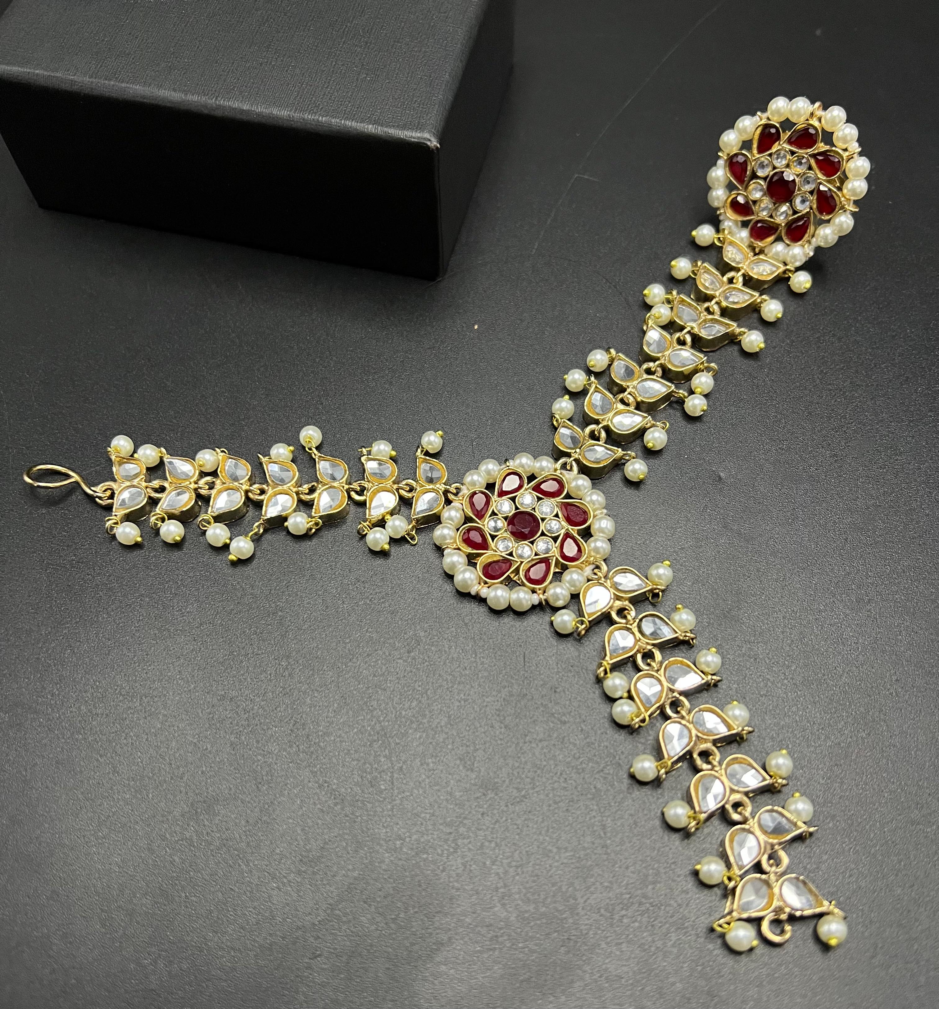 Elegant Gold-Plated Kundan & Teardrop Stone Bangle Collection
