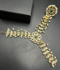 Elegant Gold-Plated Kundan & Teardrop Stone Bangle Collection