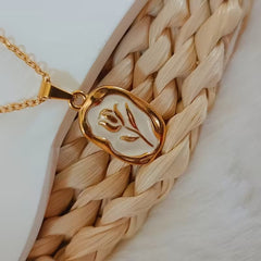 Vintage Bloom Enamel Pendant Necklace