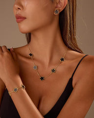 Black Clover 3-Piece Jewelry Set – Necklace, Bracelet & Earrings