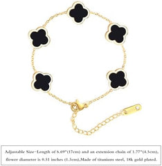 Elegant Golden and Black Stainless Steel Bracelet