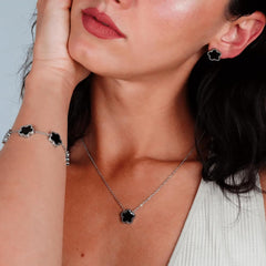 Black Clover Jewellery Set (Silver Base)