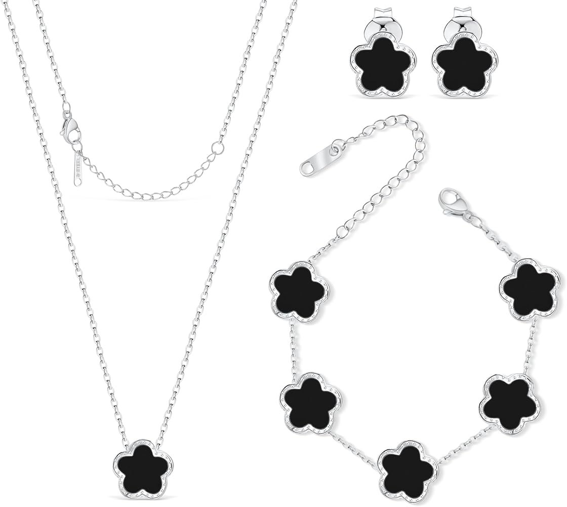 Black Clover Jewellery Set (Silver Base)