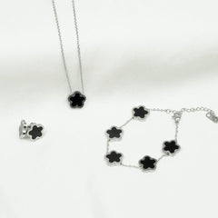 Black Clover Jewellery Set (Silver Base)