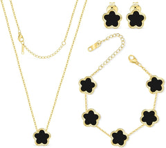 Black Clover Jewellery Set (Gold Base)