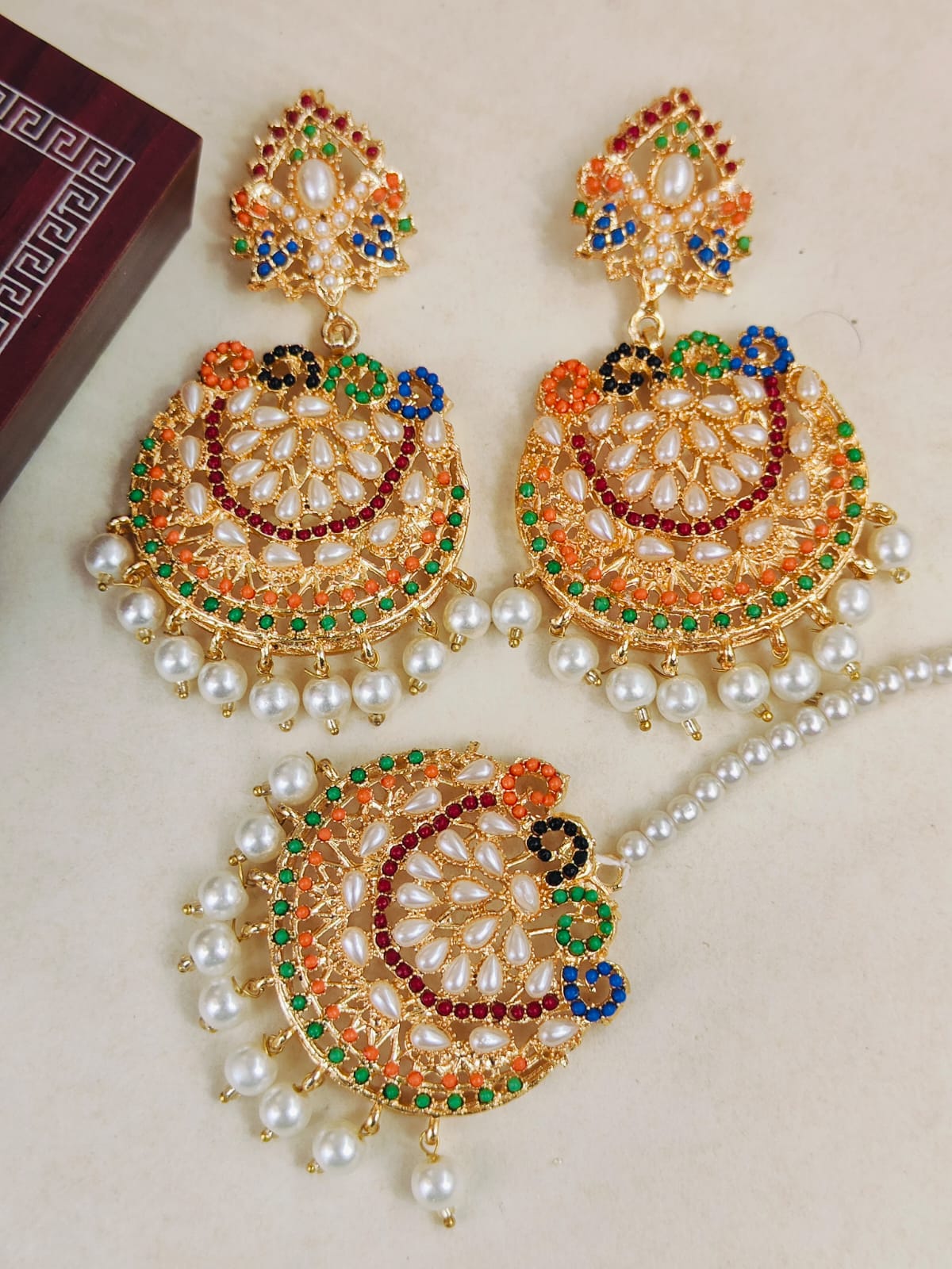Elegant Party Tikka & Earrings