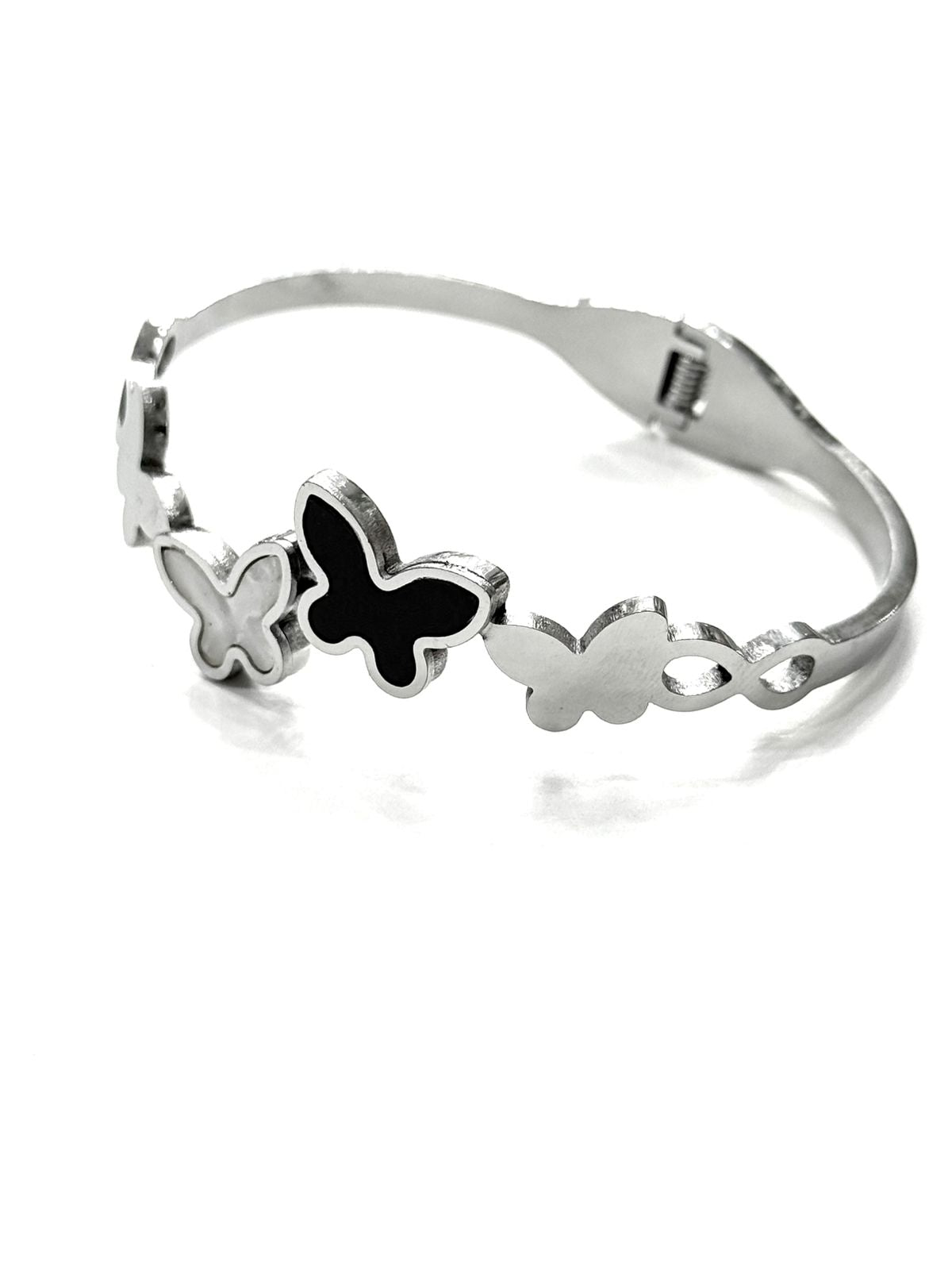 The Silver &  Gold Enamel Butterfly Chain Bracelet