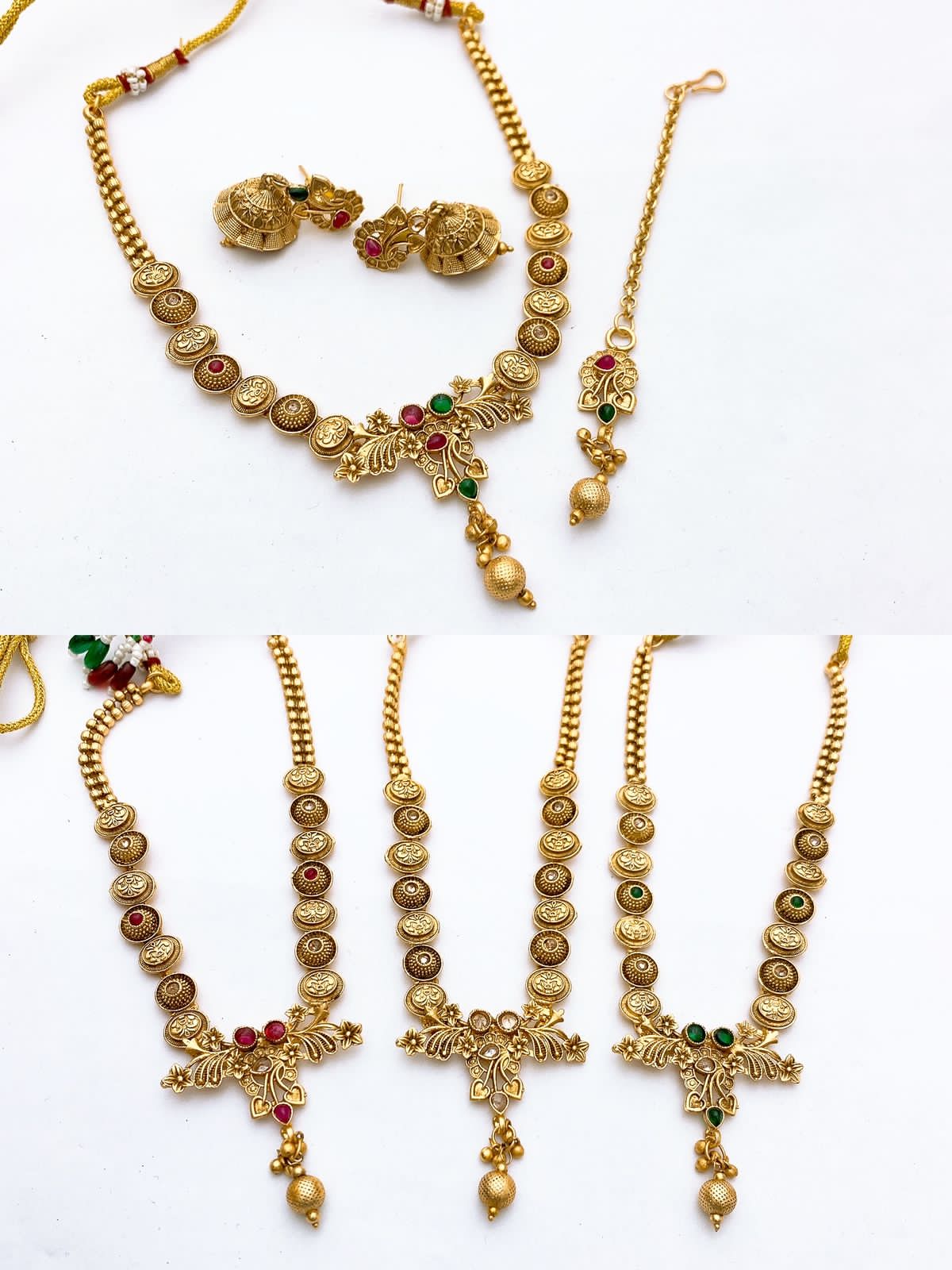 Rajwari Indian Neacklace Set in Real Stones