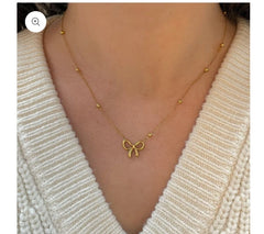 The Dainty Bow & Satellite Chain Necklace