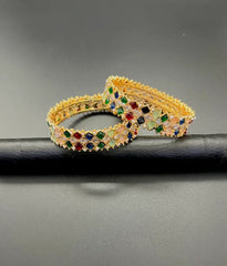 Wedding and party wear Gold Plated 2Piece Bangle Set