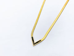 The Gold Snake Chain V-Bar Pendant Necklace