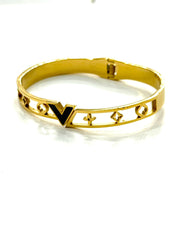 The Gold & Black Modernist Interlock Bracelet
