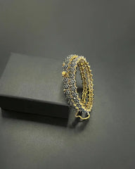 Majestic Ruby Cluster Gold-Plated Bangles – Luxury Bridal Jewelry with Handcrafted Detailing