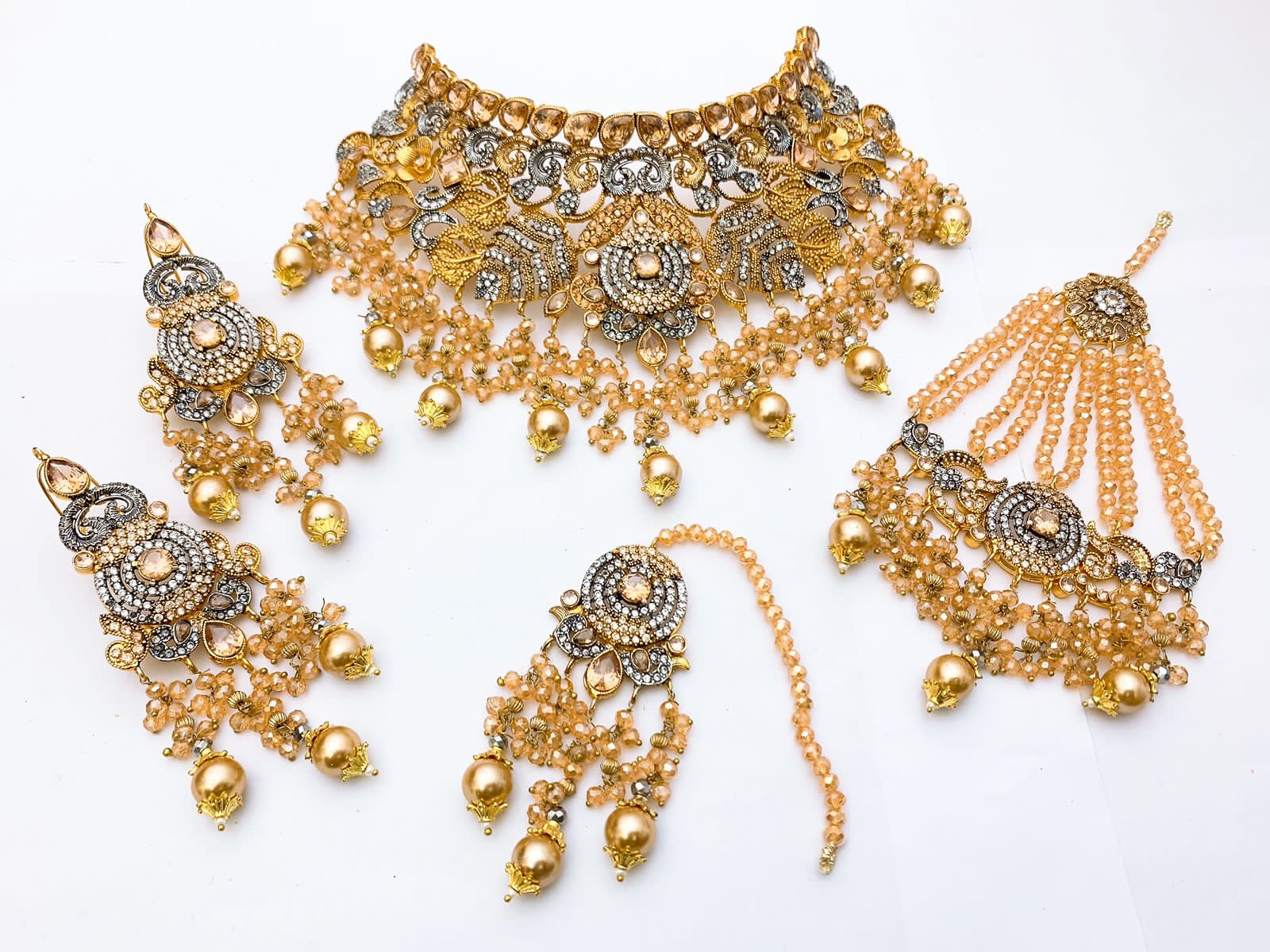 10 Design Native Made Real Stones Bridal Set