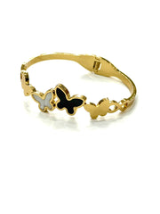 The Silver &  Gold Enamel Butterfly Chain Bracelet