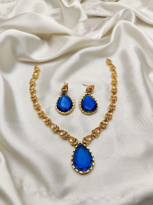 Real Diamond Cut Stones Work Neacklace Set