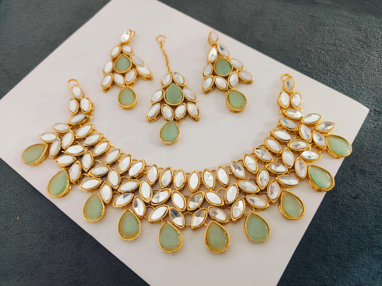 Sheesha Kundan Stones Party Set