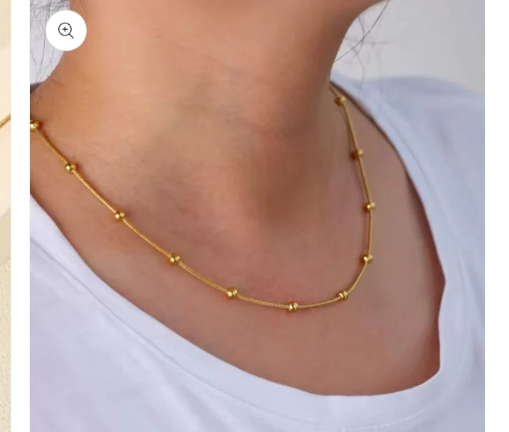 The Gold "Glow" Satellite Snake Chain