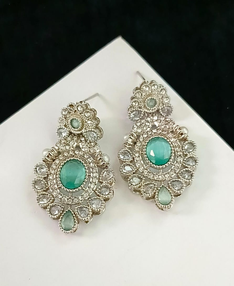 Zircon Stones Earrings Handmade