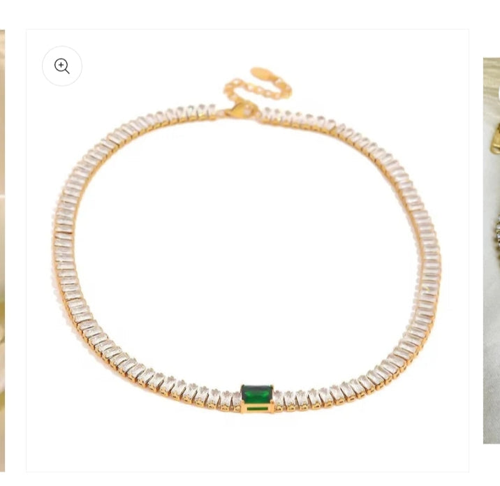 The Emerald Baguette Tennis Necklace