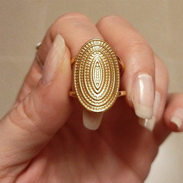 The Athena Textured Oval Ring