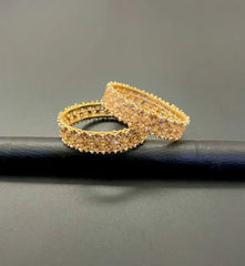 Wedding and party wear Gold Plated 2Piece Bangle Set