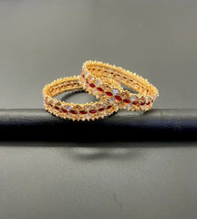 Wedding and party wear Gold Plated 2Piece Bangle Set