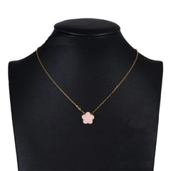 Elegant Clover & Flower Charm Necklace – Minimalist Enamel & Gemstone Jewelry