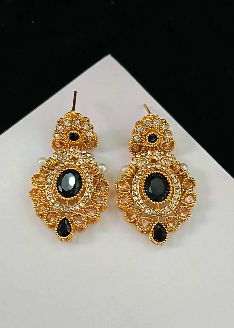 Zircon Stones Earrings Handmade