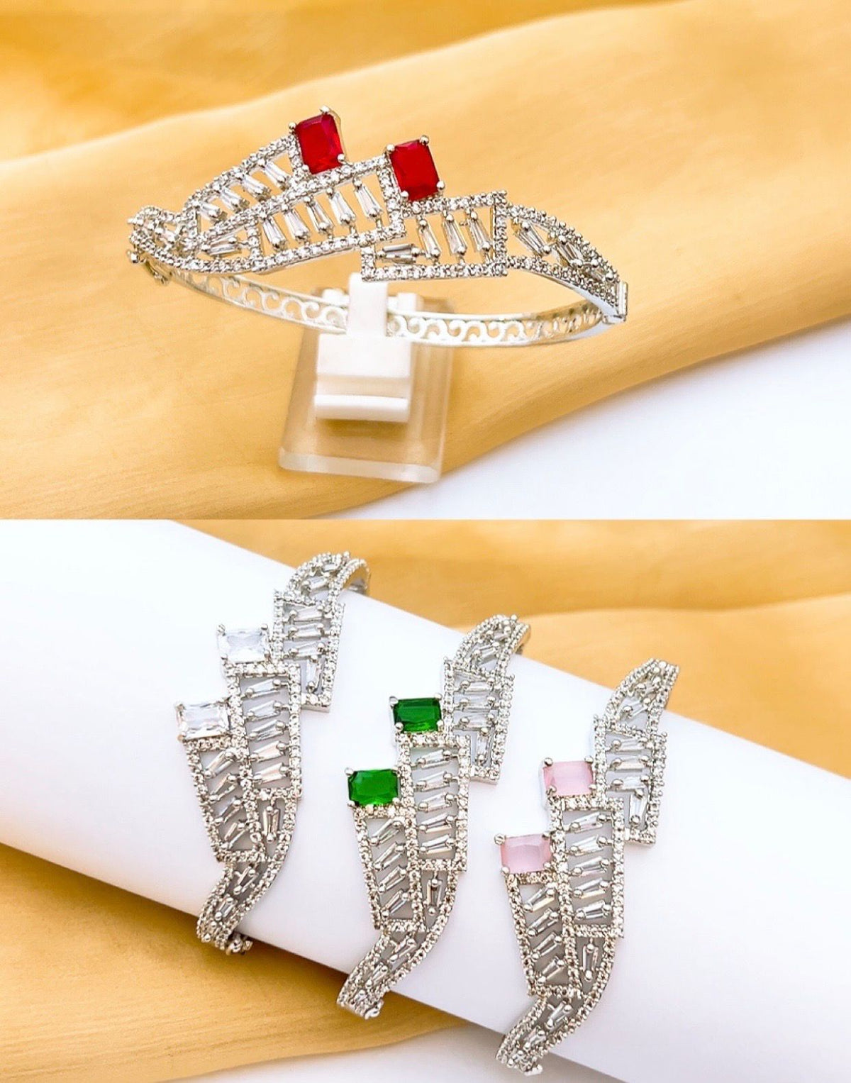 The Signature Colour Stone Cuff Bangle Collection