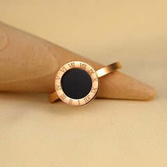 The Black Enamel Roman Ring