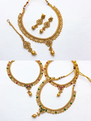 Rajwari Indian Neacklace Set in Real Stones