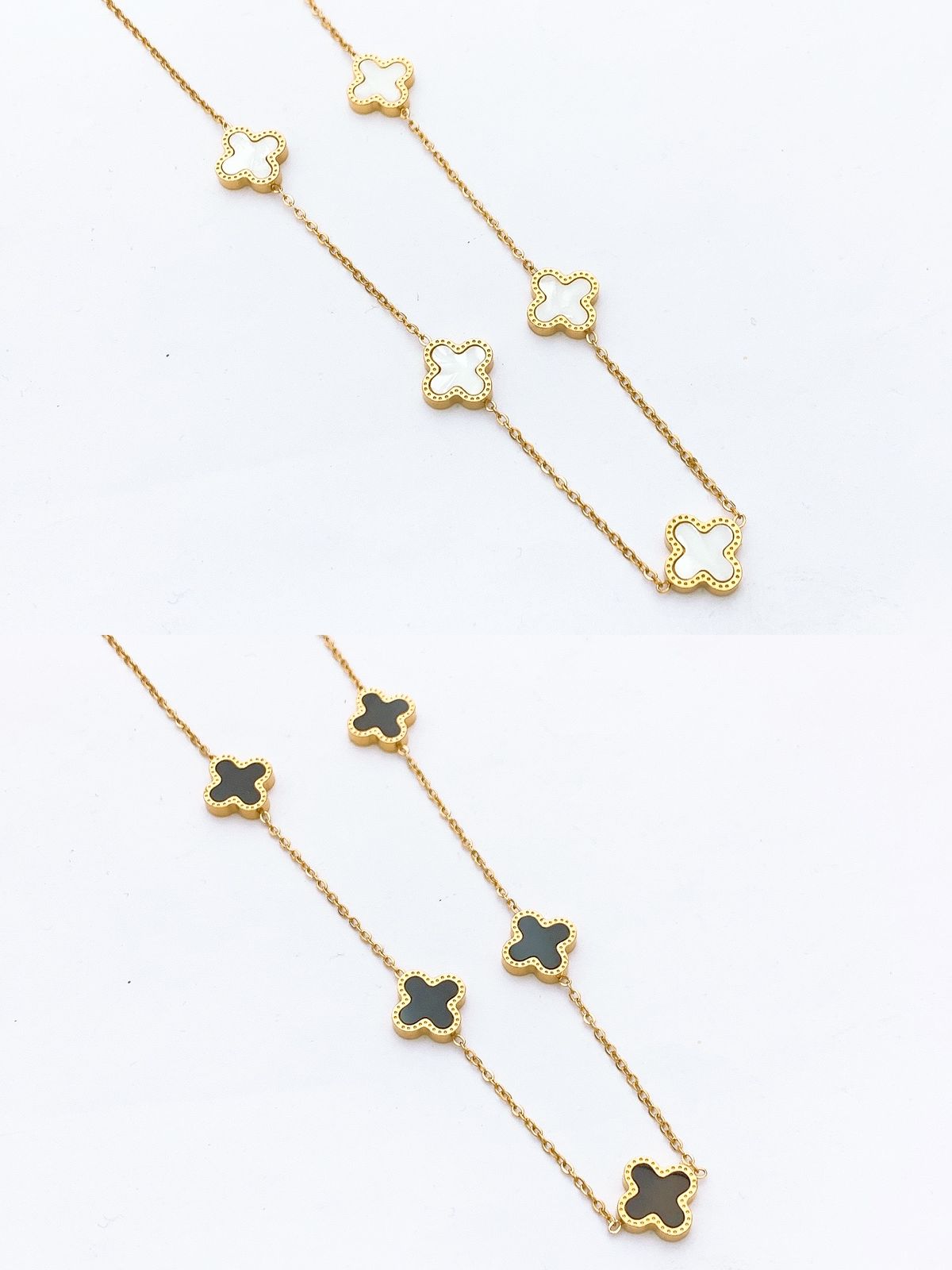 The Gold Toned Butterfly Inlay Rectangle Pendant Set