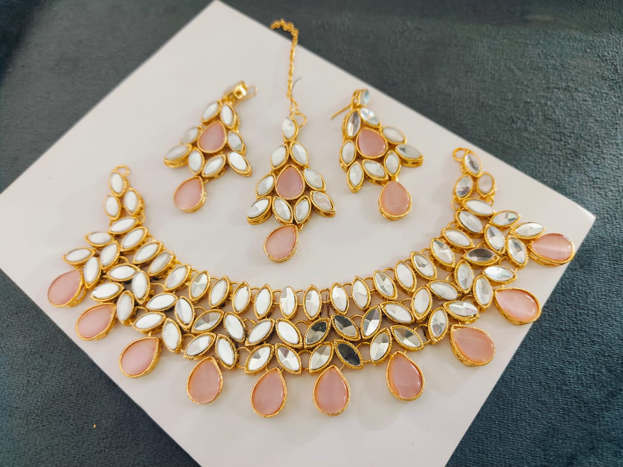 Sheesha Kundan Stones Party Set