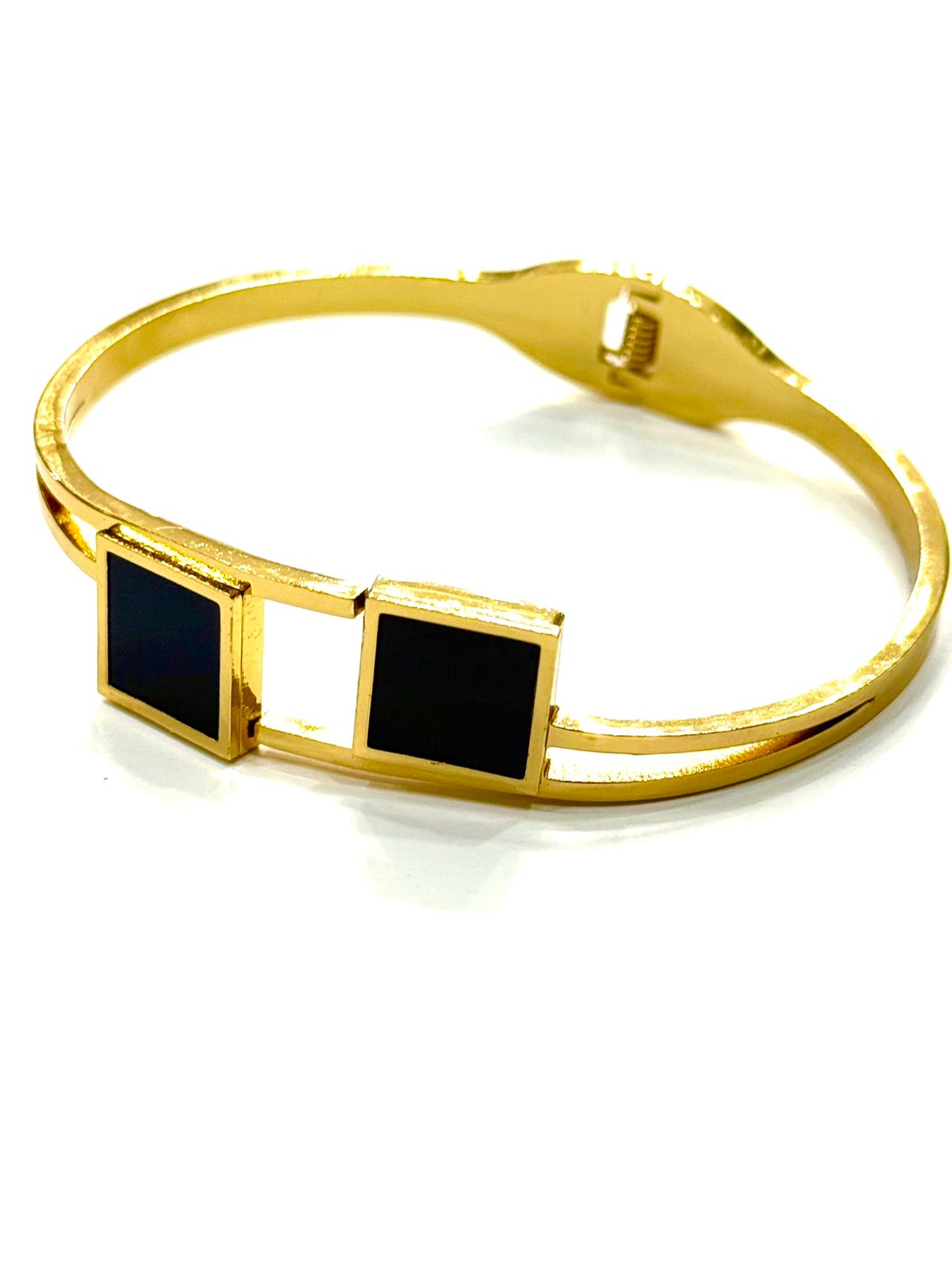 The Gold & Malachite-Look Clover Motif Bracelet