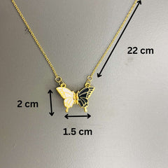 Magnetic Matching Butterfly Pendant Necklaces for Best Friends & Couples – 2-Piece Set, Enamel Gold-Plated Jewelry